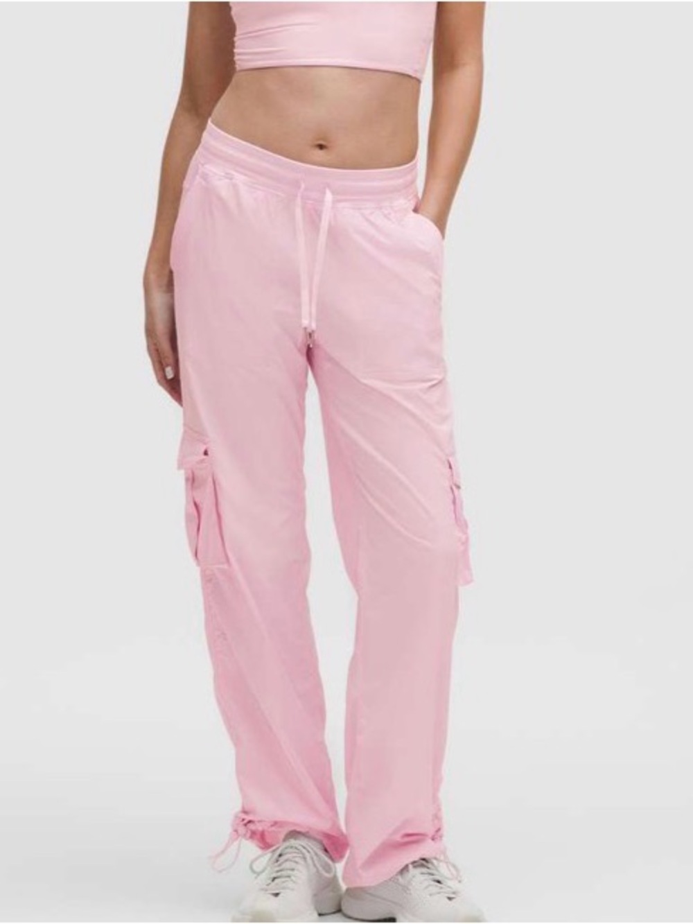 Lululemon sz M‎ Dance Studio Relaxed-Fit Mid-Rise Cargo Pant Pink Organza - Picture 2 of 14